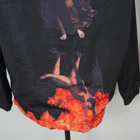 RIPNDIP Black Snap Button Hoodie Colorful Cat Flame Graphics Size Small Jacket - Picture 11 of 14